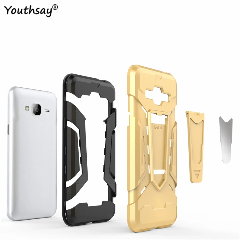 For Samsung Galaxy J3 2016 Case Luxury Armor Hard Back Cover J310 Fundas |
