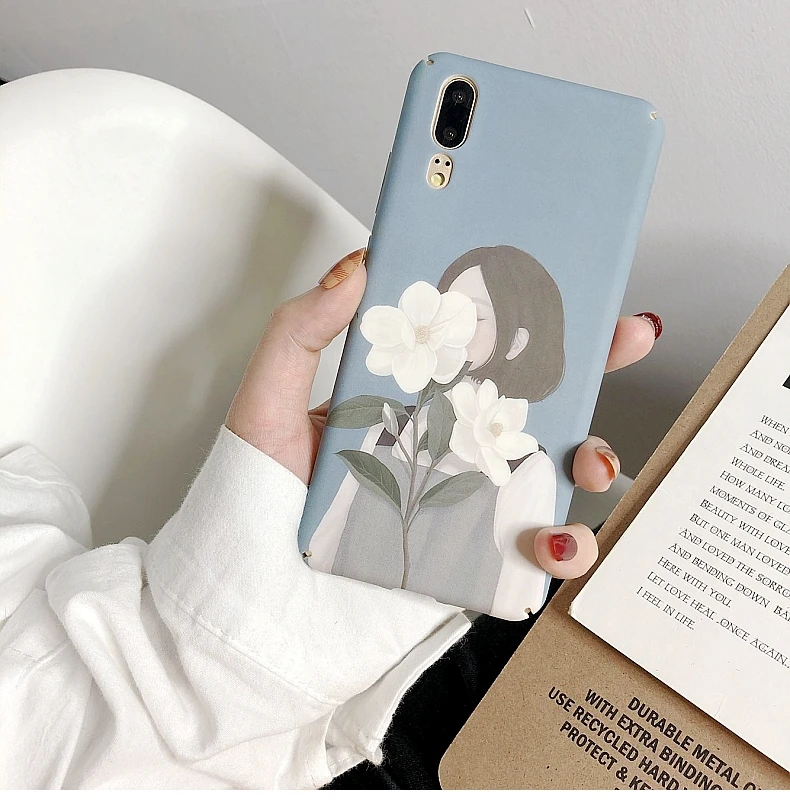 Чехол для телефона Wixcen с милым цветком Iphone X Xr Xsmax 6 7 8 Plus голубой твердый