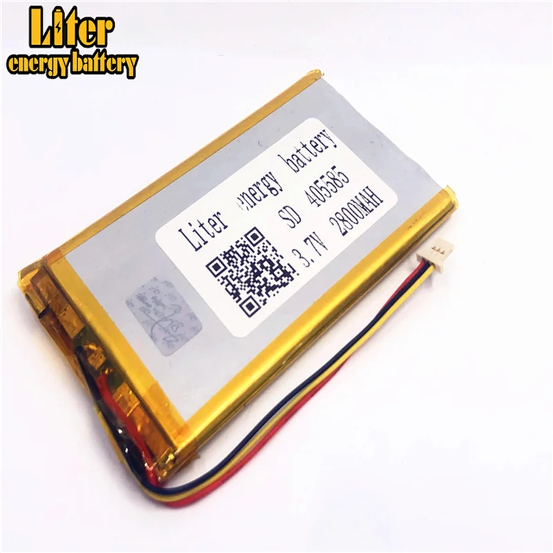 

1,0 мм 3pin разъем 3,7 В 405585 3,7 В 2800 мАч литий-полимерный аккумулятор планшетный ПК 7 дюймов аккумуляторная литий-полимерная батарея