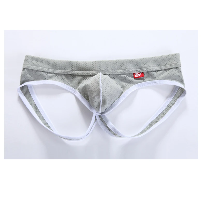 Мужские стринги с открытой спиной желтые дышащие трусы-джоки из сетчатой ткани