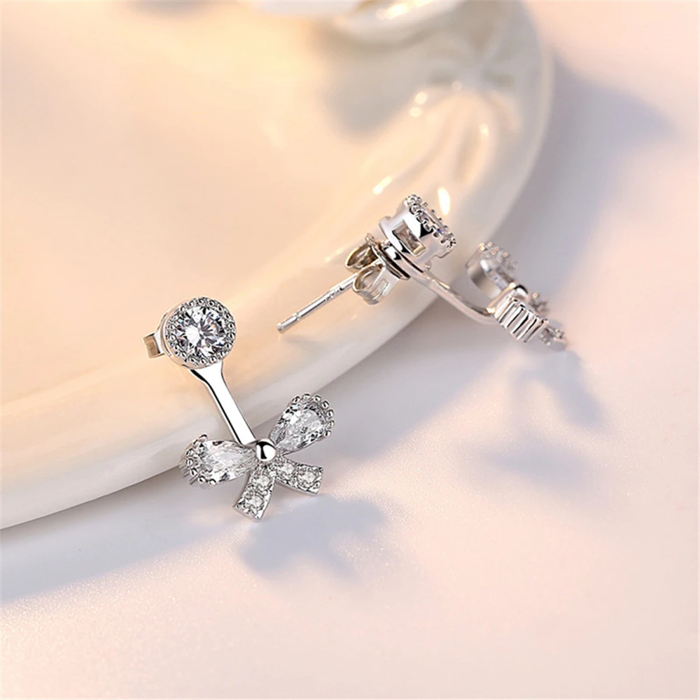 Женские роскошные циркониевые Серьги кисточки Seiko с милым бантом|earrings girl|zircon