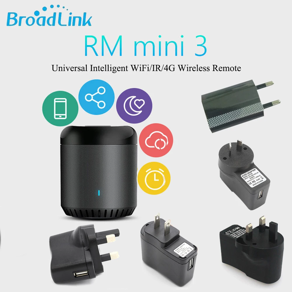 Оригинальный пульт дистанционного управления Broadlink RM Mini3 WiFi + IR 4G штепсельная