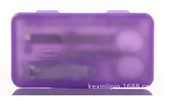 4Pcs/set=1set Professional Nail Pedicure Manicure Cleaner Kit Case Tool Set Clippers Scissors purple |