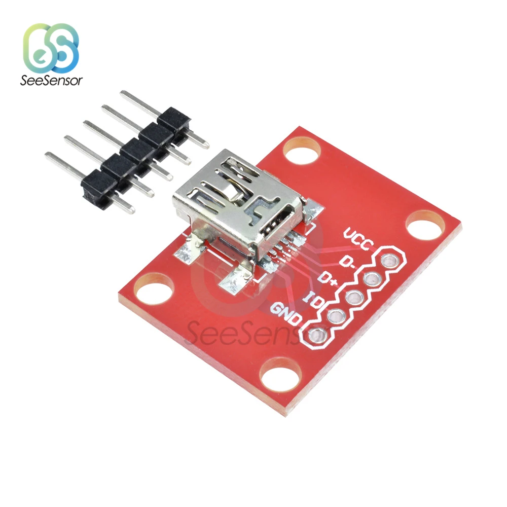 Мини USB адаптер пластина Breakout плата модуль для Mini B расширение с 5Pin