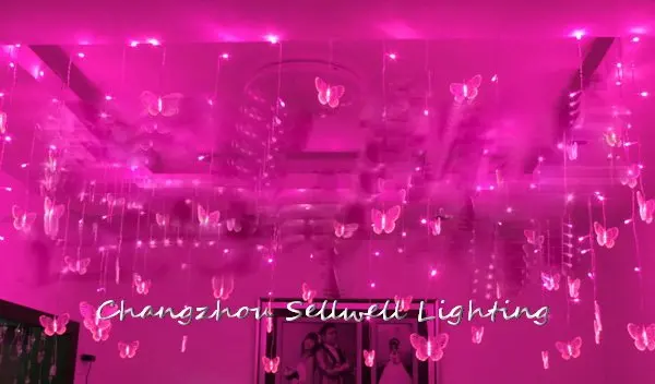 Christmas light LED backdrop light wedding celebration decoration 0.75*8m pink butterfly lamp H204
