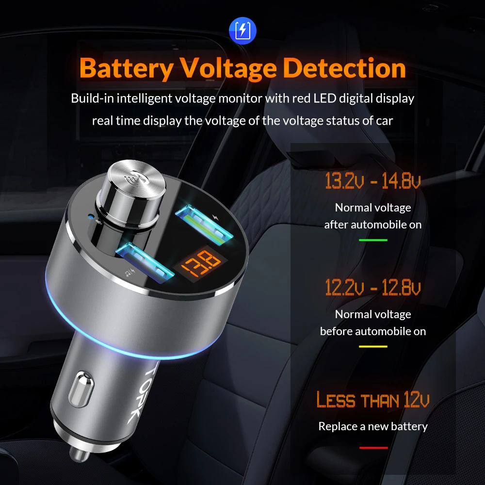 Автомобильное беспроводное зарядное устройство TOPK Bluetooth FM трансмиттер mp3 плеер