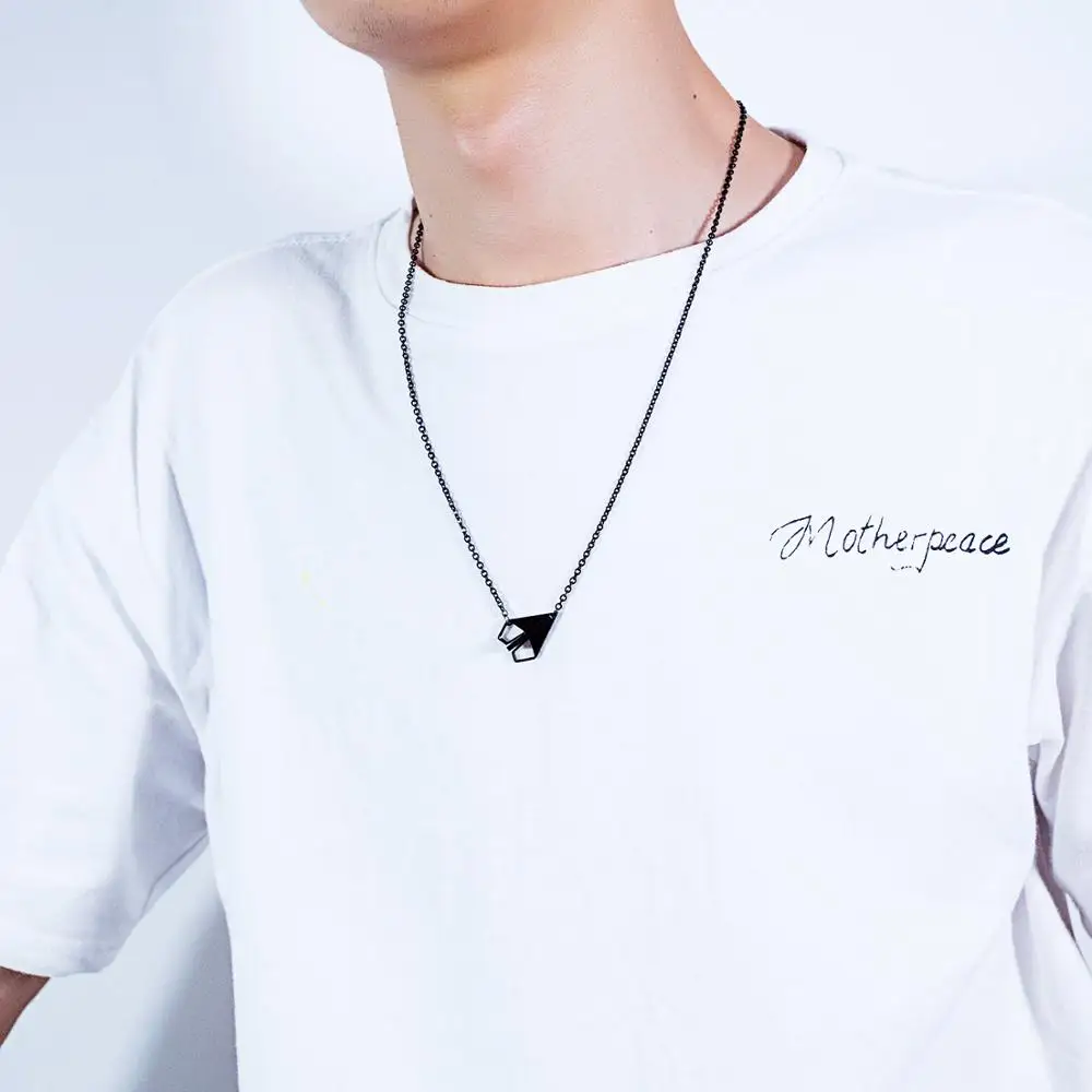 Черный/розовое золото кулон в форме сердца персонализированные бумаги самолет