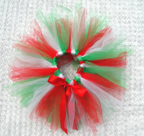 Рождественские платья зеленого-красного-белого цветов ручная работа сделаны из