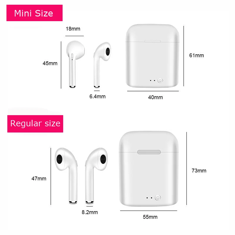 Universal wireless bluetooth earphone mini size stereo earplug earbud mobile phone tablet ear cup with charging box Mic ES02 | Электроника
