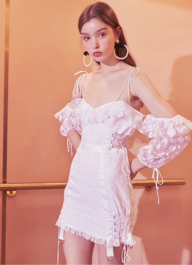 EASYSMALL For Love Lemons женское платье летнее пляжное сексуальное с открытой спиной высококачественное кружевное Сетчатое платье с высокой талией без рукавов