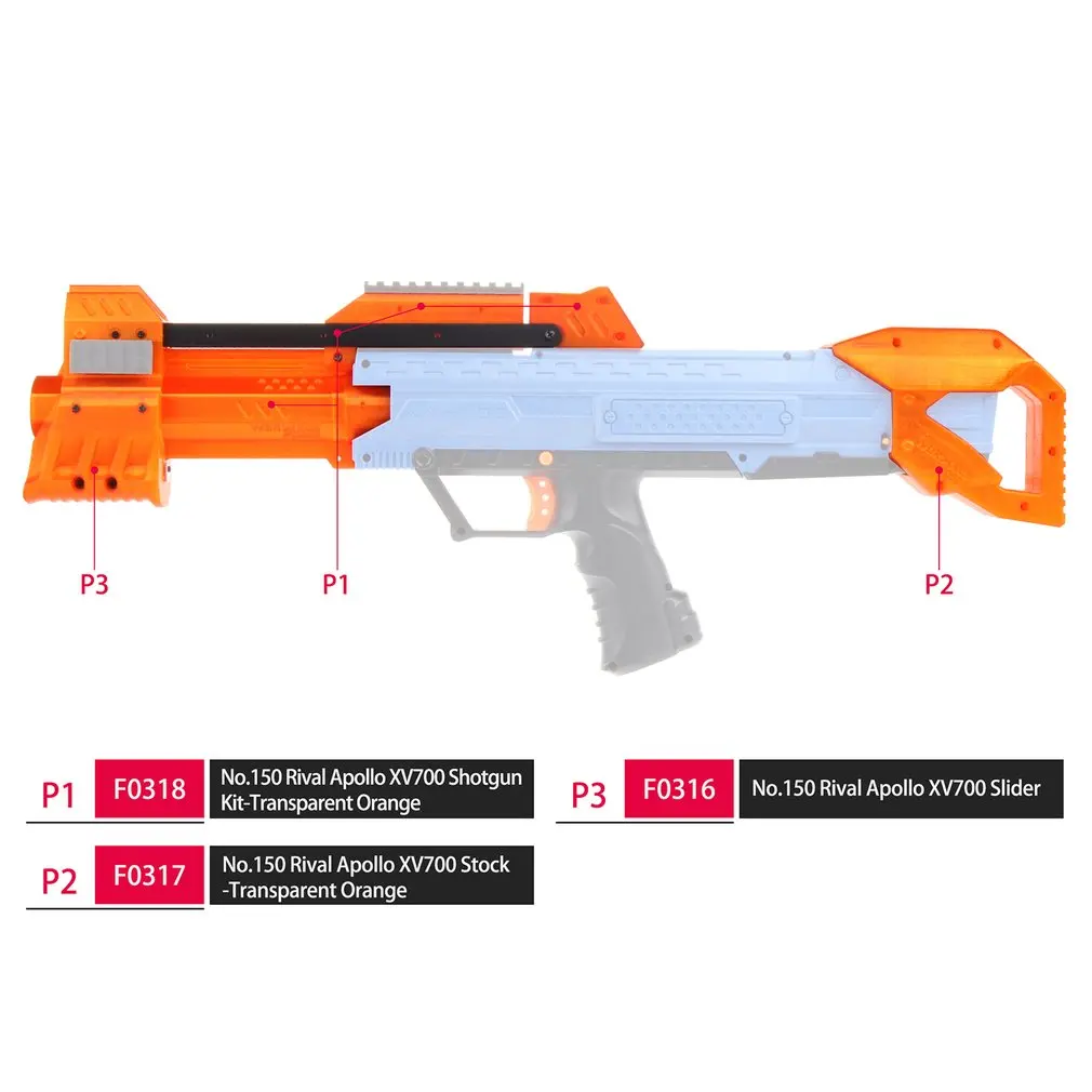 Рабочий ABL-W001 3D печать № 150 черный захват выдвижные комплекты комбо для Nerf Rival Apollo XV700 модифицировать игрушечный пистолет аксессуары nerf мод