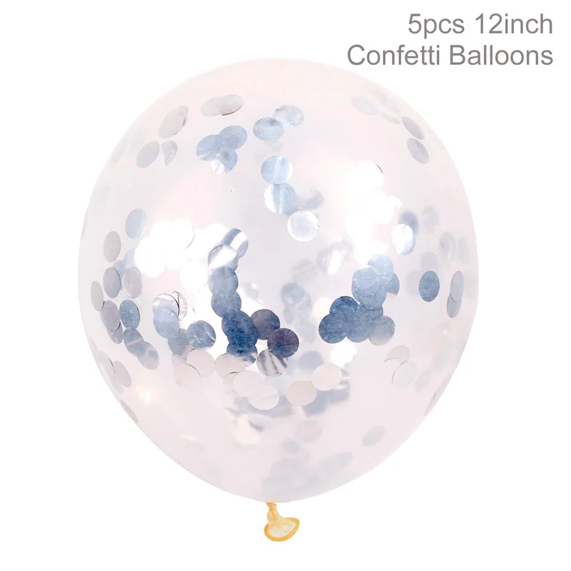 5pc Silver Confetti 1st День рождения украшения дети конфетти воздушные шары №1 в первую очередь/воздушные шары Фольга шарики Baby Shower для мальчиков и девочки; Дети Подарки для мероприятий - Цвет: 5pc Silver Confetti