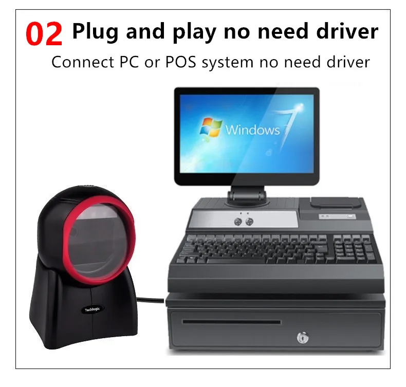 Techlogic NT4010 2D сканер штрих-кода платформа Всенаправленный сканер штрихкодов супермаркет штрихкодов пистолет