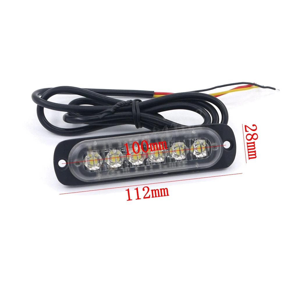 Eonstime 6W 12 V/24 V автомобиль 6Led Строб Предупреждение светильник с тактовой мерцающей светильник бар грузовик контрольная лампа Янтарный/Желтый Красный сине-белые