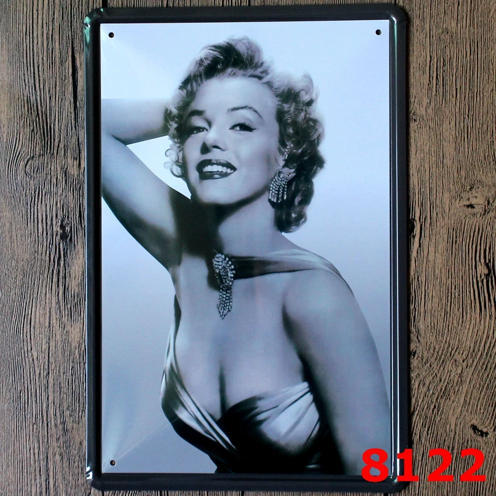 Marilyn Monroe Sign Logo Plaque Vintage Metal Painting Wall Sticker Iron Board Decorative Plates Poster Wholesale 20X30 CM | Дом и сад