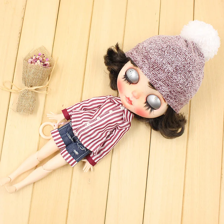 Ледяной DBS Blyth кукольная кукла зимняя шапка рубашка и короткие штаны игрушка|bjd
