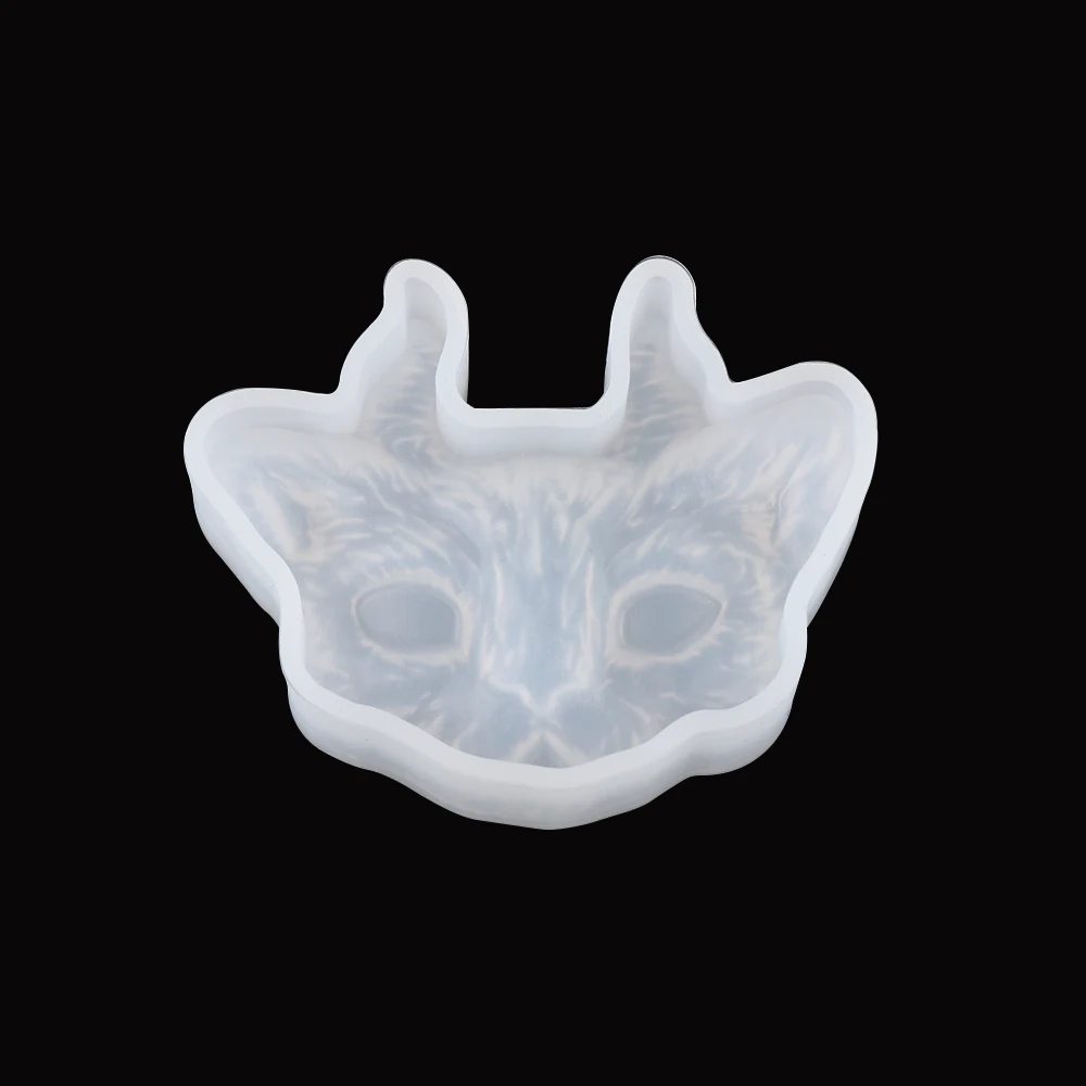 Прозрачная силиконовая форма для головы кота глаза злой кошки полимерная