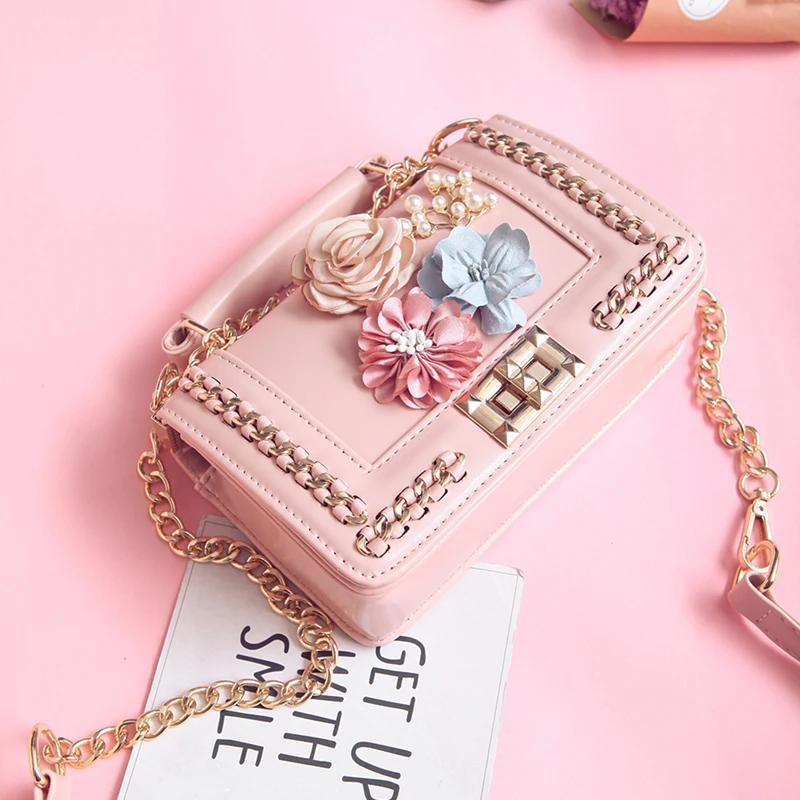 Миниатюрные женские сумочки сумки на цепочке с цветами от известного бренда
