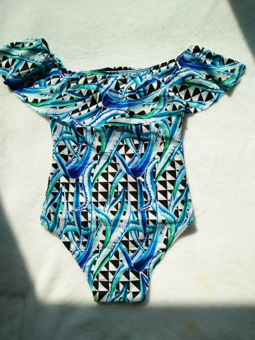 Женский купальник с открытыми плечами монокини цветочным принтом|suit swim|swimwear
