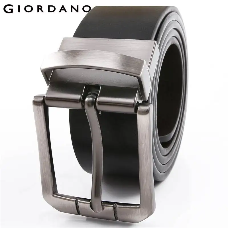 Giordano Men Brand Reversible Leather Belt Man High Quality Belts for Men Cinturones Hombre Cintos Masculino