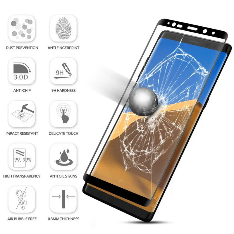 Защитная пленка для экрана Samsung Galaxy Note 8 S8 Plus 3D с изогнутым полным покрытием из