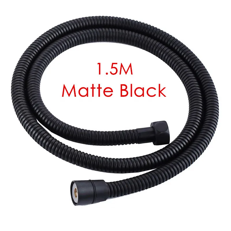 Matte Black Rolya 1,5 метров Длина гибкие Ручной шланг для душа душевая трубка замена Никель матовый/черный/белый/хром/золотой/Античная коричневый - Цвет: Matte Black