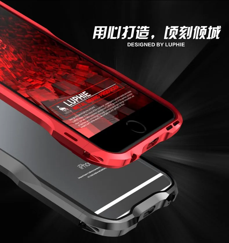 Для iPhone 7 6s Luphie тонкий металлический чехол-бампер для телефона для iPhone 7 8 Plus X Алюминиевый бампер рамка Крышка XS Max