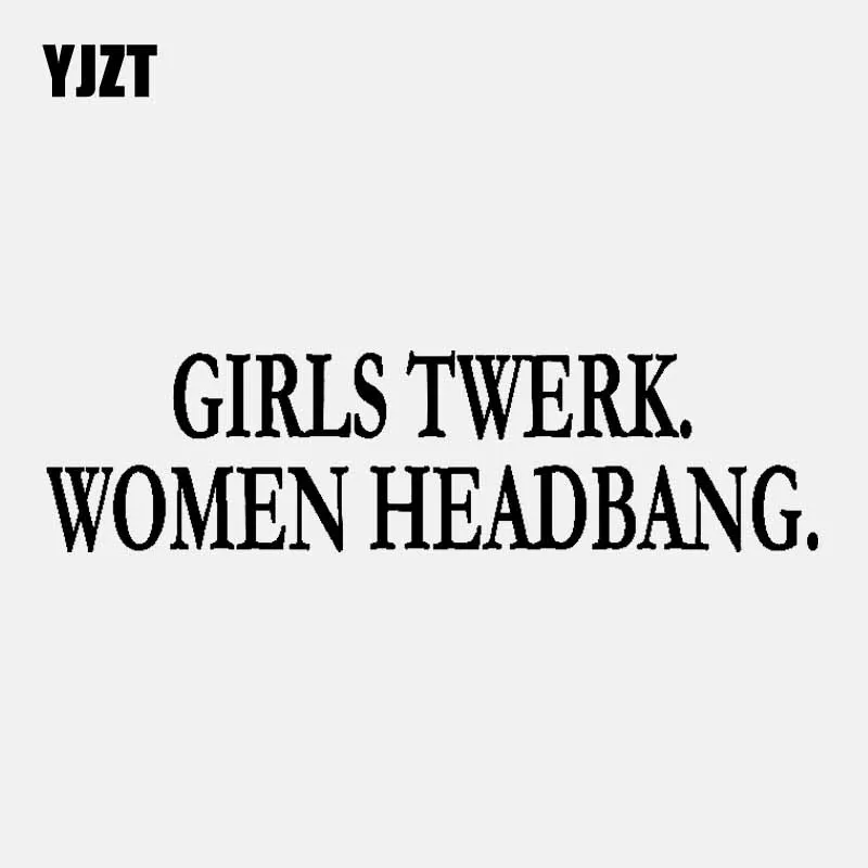 

YJZT 14.5CM*3.7CM GIRLS TWERK WOMEN HEADBANG Vinyl Decal Diesel Car Sticker Black/Silver C3-1037