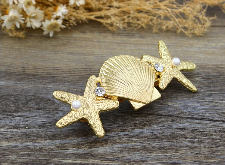 Timlee H084 Бесплатная доставка Красивые Раковины Морская звезда металлические