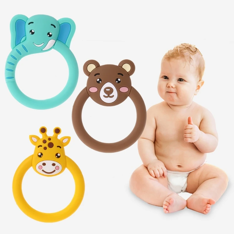 Жираф слон BearBaby Прорезыватель для зубов соска мультфильм Прорезыватель для кормления Силиконовые бусы, не содержат Бисфенол А игрушки