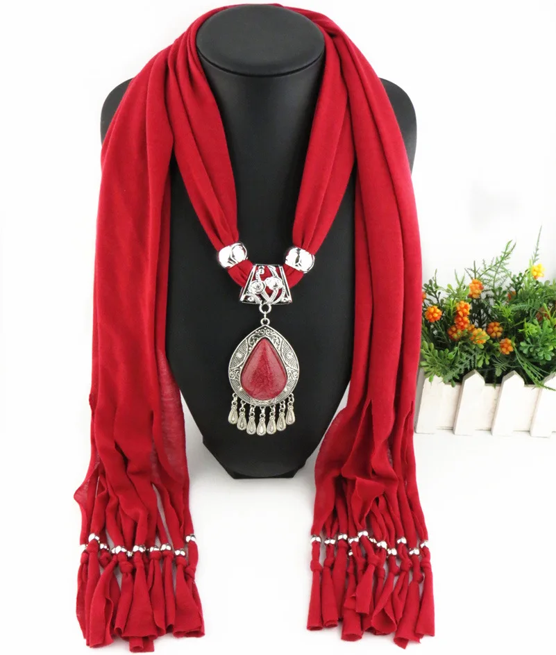 Женский шарф RUNMEIFA с подвеской в виде капель воды бесплатная доставка 2017|pendant