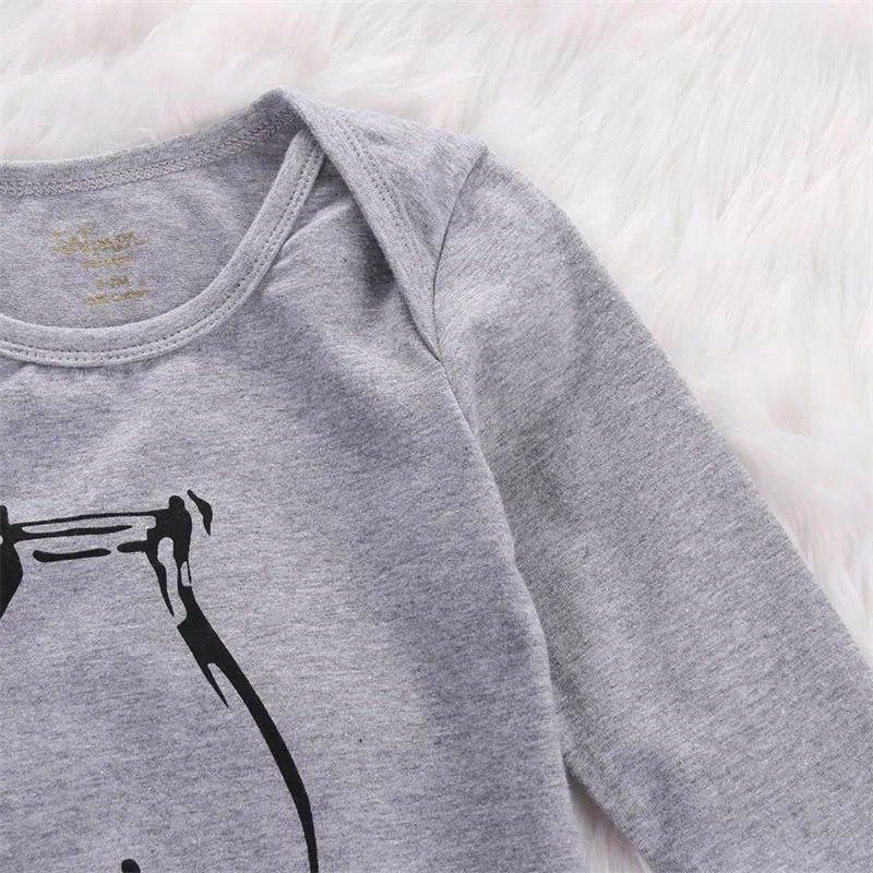 Pudcoco новорожденных Для маленьких мальчиков Пижама хлопок sleepsack серый детские пижамы костюм