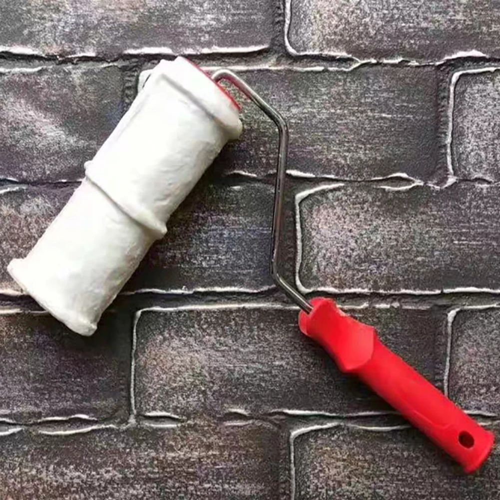 8 дюймов нарисовать резиновый DIY строительный инструмент портативный тиснение цилиндр украшения стены кисти ручка художественный Рисунок краски ролик