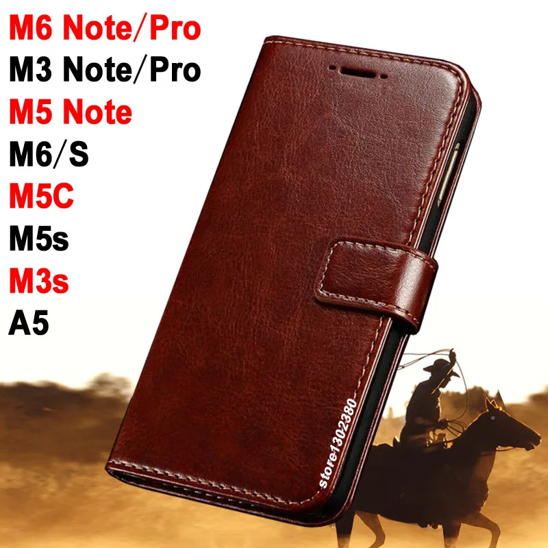 Чехол для Meizu M5C кожаный чехол Crazy horse M 5 Note M5 Royal M6 6 M3 Note/Pro M5s m2 mini case for meizu case form2 mini