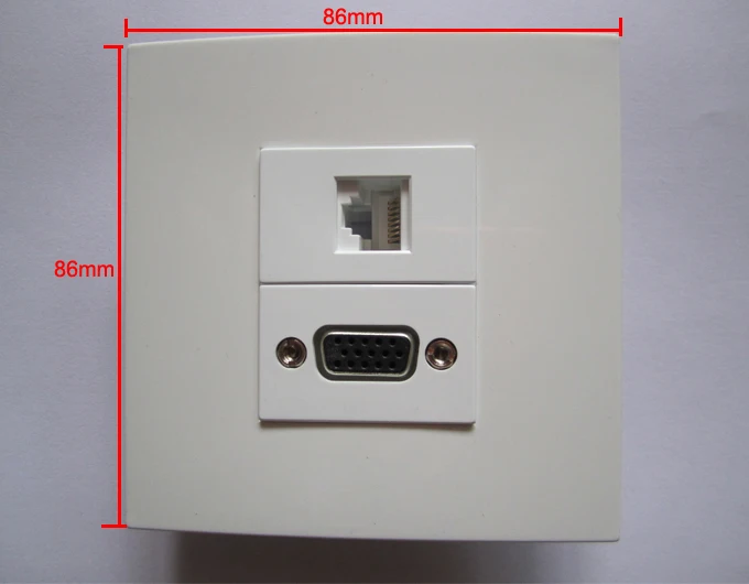 Прямая вилка VGA + RJ45 Сетевая розетка 86 мм белая панель дешевая цена костюм для