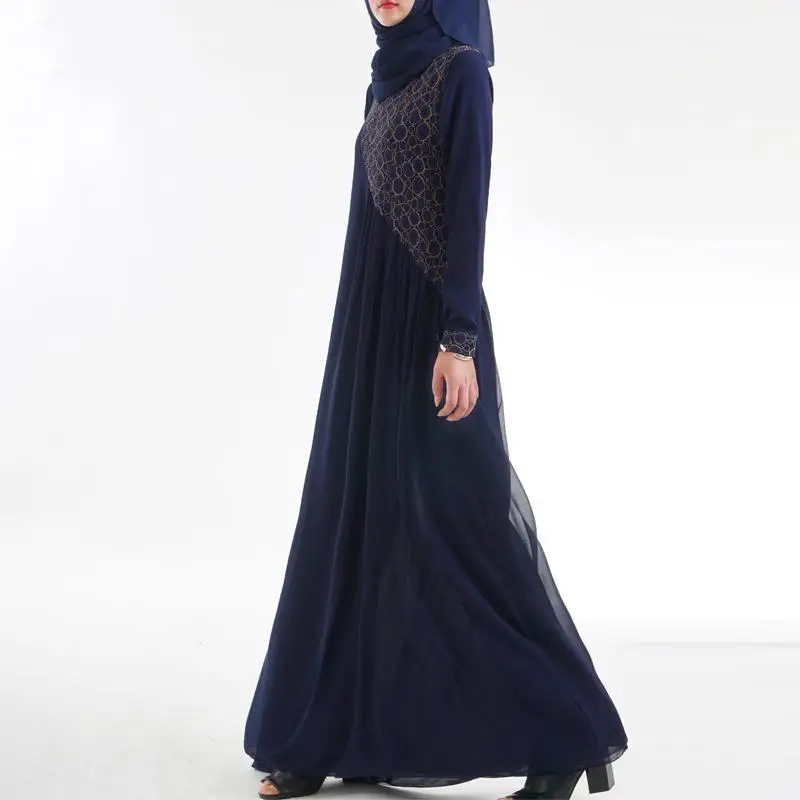 Женское мусульманское кружевное платье abaya кимоно кафтан мусульманская одежда