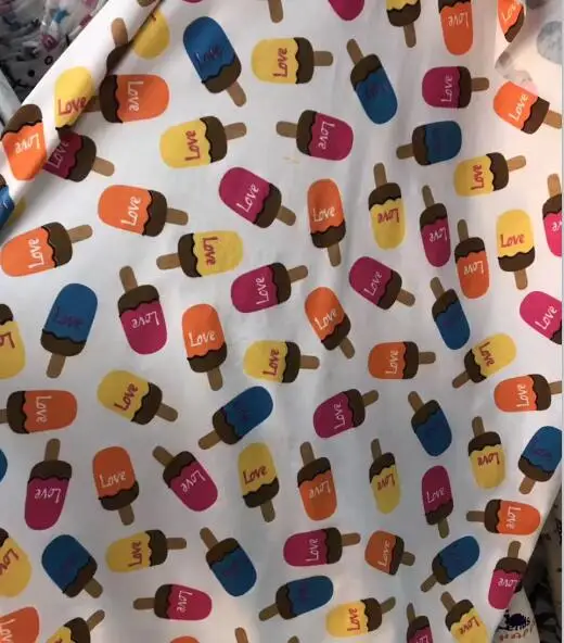 Трикотажная хлопковая ткань из лайкры с мороженым для лоскутного шитья