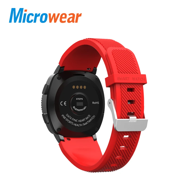 red silicone Microwear L2 Смарт часы MTK2502 Smartwatch IP68 Водонепроницаемый Bluetooth Вызов монитор сердечного ритма во время сна спортивные часы 15 шт./лот - Цвет: red silicone