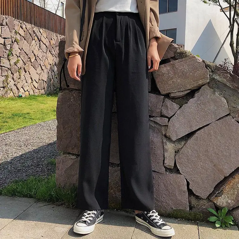 High Waist Women Baggy Pants Wide Leg Loose Female Long Trousers White Black Red Femme Pantalon S-xxl Fashion Workout | Женская одежда