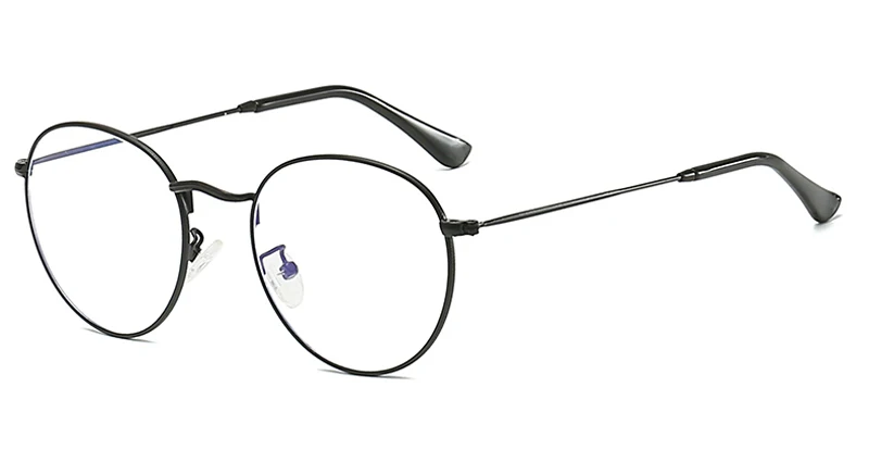 black with clear Peekaboo мужские анти-синие очки Оптические для женщин ретро унисекс металлические Компьютерные оправы для очков мужские круглые золотые серебряные прозрачные линзы - Цвет оправы: black with clear