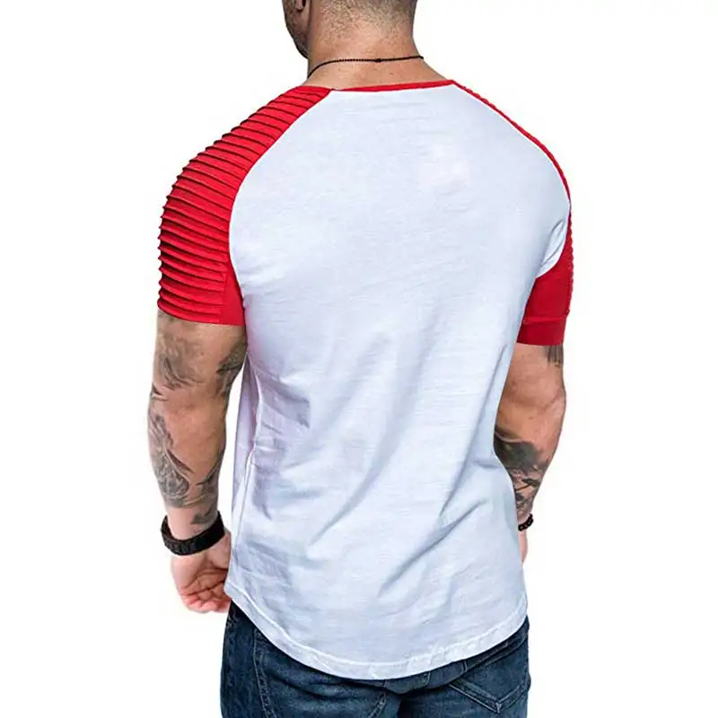 

2021 New T Shirt Men Summer Short Sleeve O-neck Striped Designed Slim T-shirt Mens Fashion Fitness Tops Tees Shirts MY065