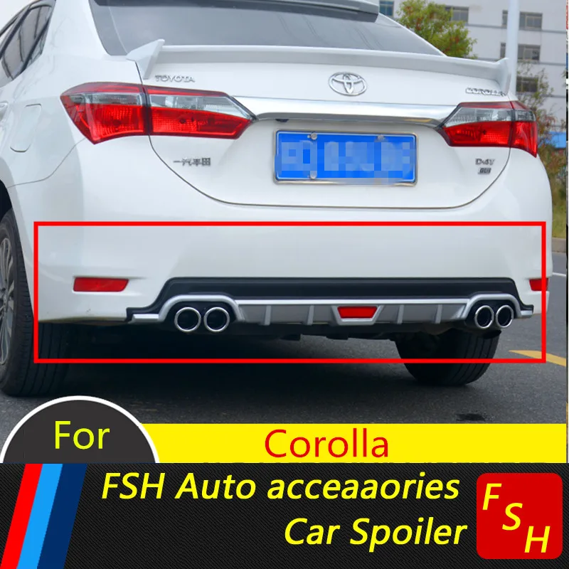 Для Toyota Corolla задний спойлер PP бампер диффузор защитные бамперы для 14 Body kit