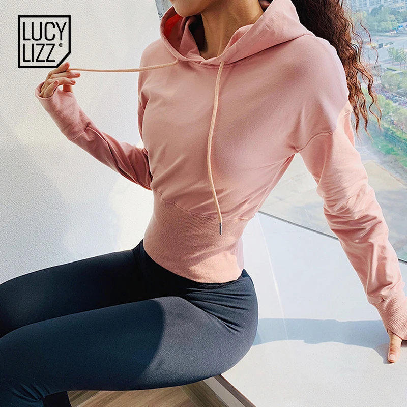 Спортивный топ Lucylizz для фитнеса Женский Топ с длинным рукавом йоги толстовка
