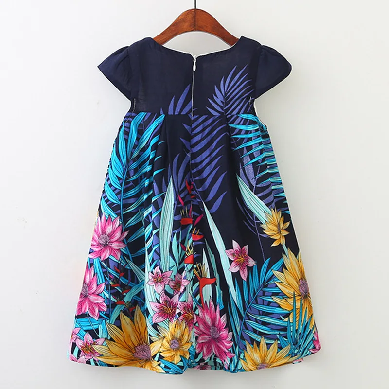 MCAGTZ Girls Dresses 2019 New Fashion Princess Clohting Lush Leaves Flower Pattern Sleeveless For 3-8 Years | Детская одежда и