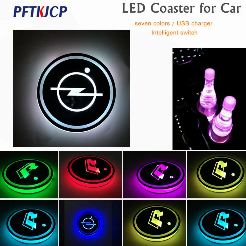 2 шт. автомобиля Multicolor светодиодный чашки подставка для Opel Astra h g j k f Mokka Zafira b Corsa c d