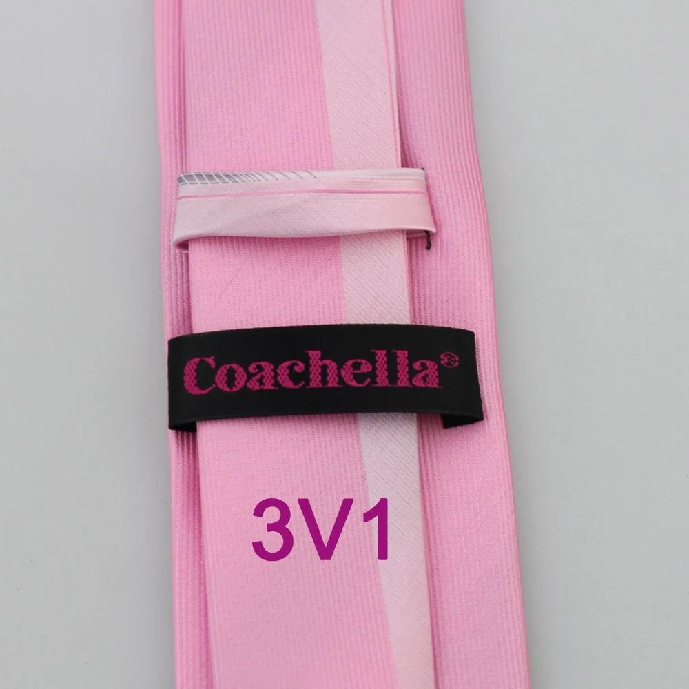Галстуки YIBEI Coachella тонкий розовый галстук мужской с серыми серебряными