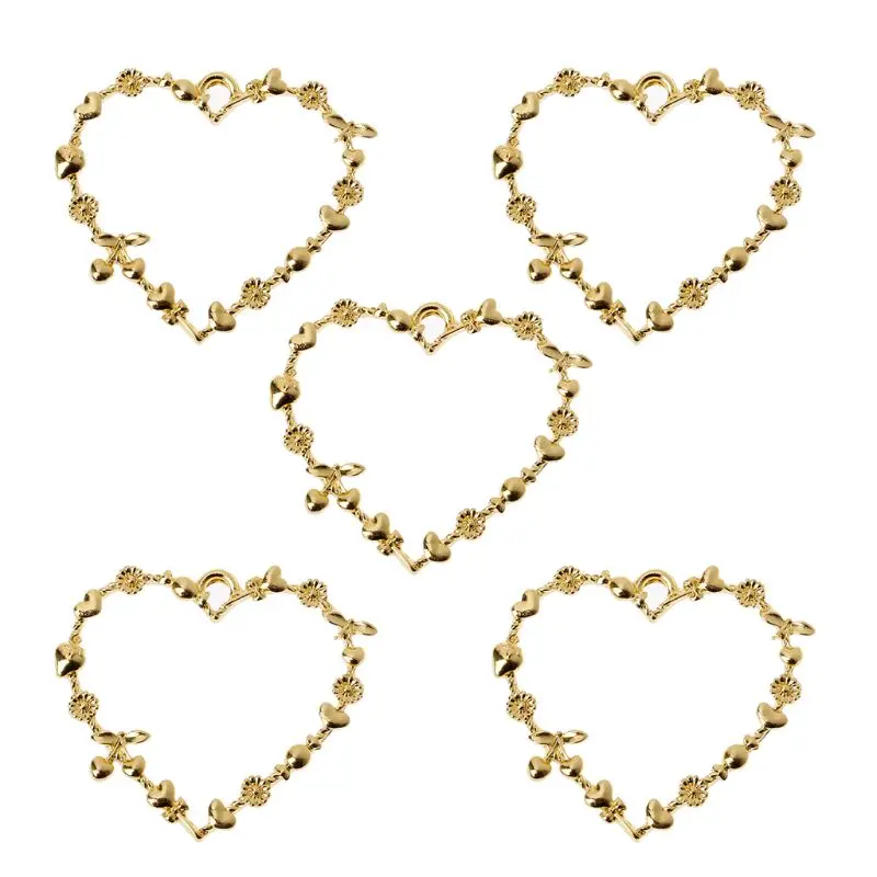 

5Pcs Sweet Heart Blank Resin Frames Pendant Open Bezel Setting Jewelry Making Trendy 2019