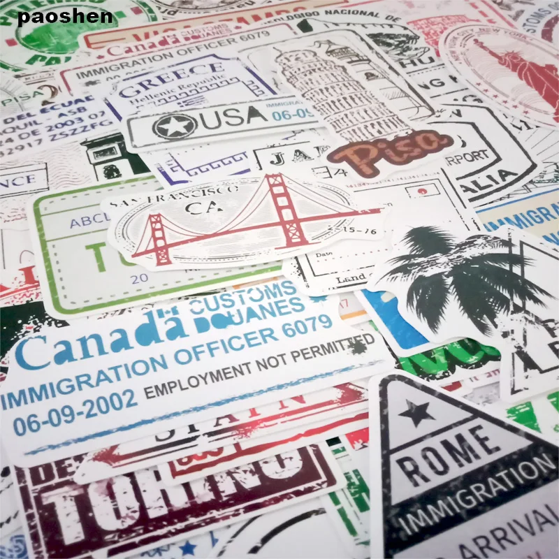 Туристические наклейки для багажа гитары ноутбука телефона скейтборда