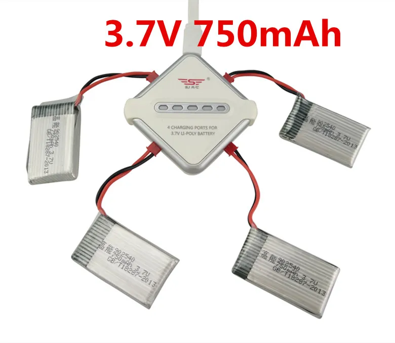 

BLL Sync Charging 4in1 5V/2A JST 750mAh Battery Charger Adapter Kits For MJX X300 X400 X800 X400-2 Drone