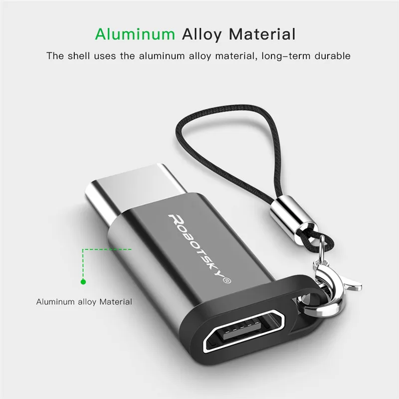 Адаптер Robotsky USB Type C к Micro кабель переходник типа OTG для Samsung Letv Macbook Matebook|Кабели